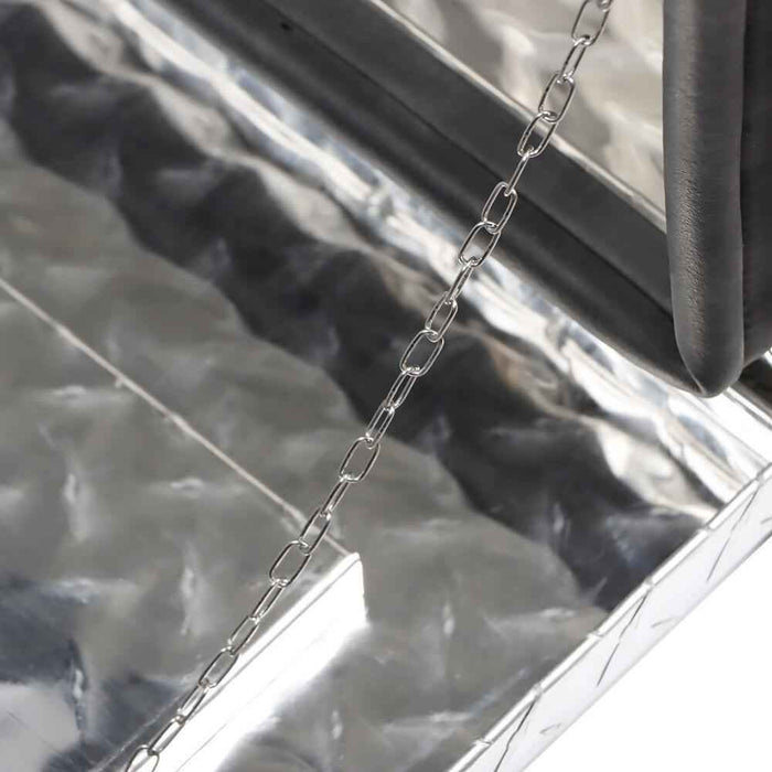 DURAFORCE 24 Inch Aluminum Diamond Plate Tool Underbody Box With T - Handle Latch