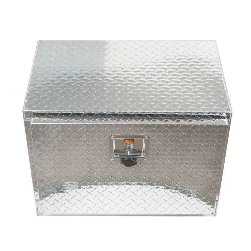 DURAFORCE 24 Inch Aluminum Diamond Plate Tool Underbody Box With T - Handle Latch