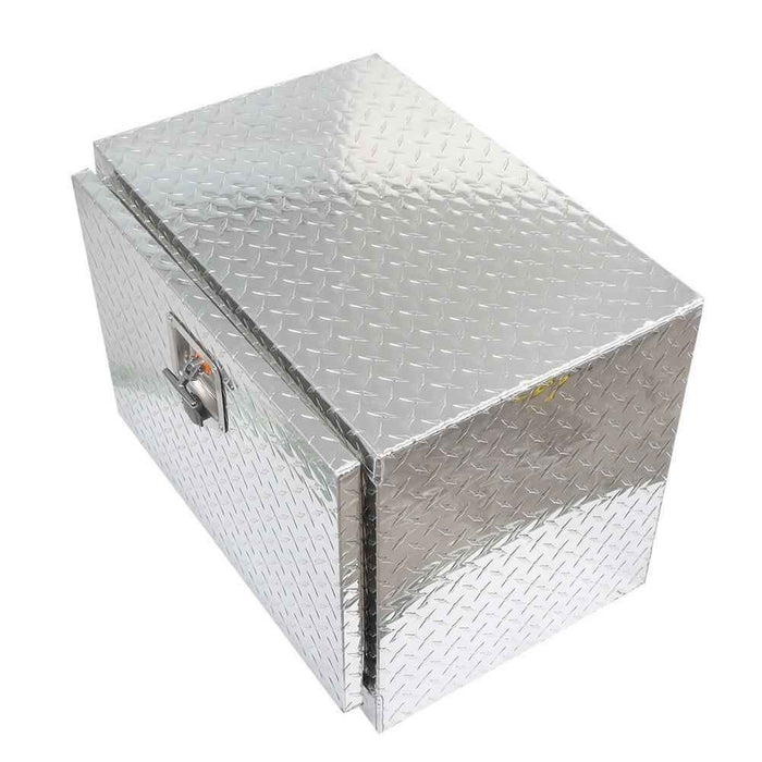 DURAFORCE 24 Inch Aluminum Diamond Plate Tool Underbody Box With T - Handle Latch