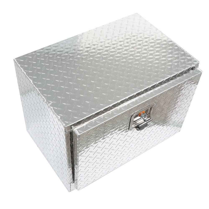 DURAFORCE 24 Inch Aluminum Diamond Plate Tool Underbody Box With T - Handle Latch
