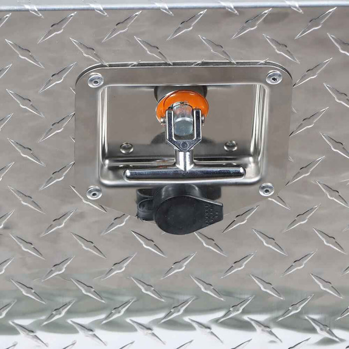 DURAFORCE 24 Inch Aluminum Diamond Plate Tool Underbody Box With T - Handle Latch