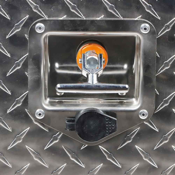 DURAFORCE 24 Inch Aluminum Diamond Plate Tool Underbody Box With T - Handle Latch
