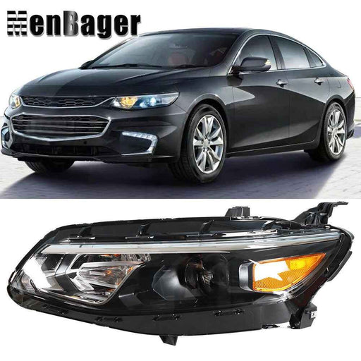 DURAFORCE For Chevy Malibu 2016 2017 2018 Driver Side Black Clear Headlight Halogen