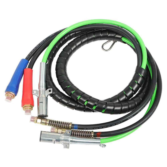DURAFORCE 12FT 3-in-1 Wrap Power Air Line ABS Cord And Air Hoses For Semi Truck Tractor