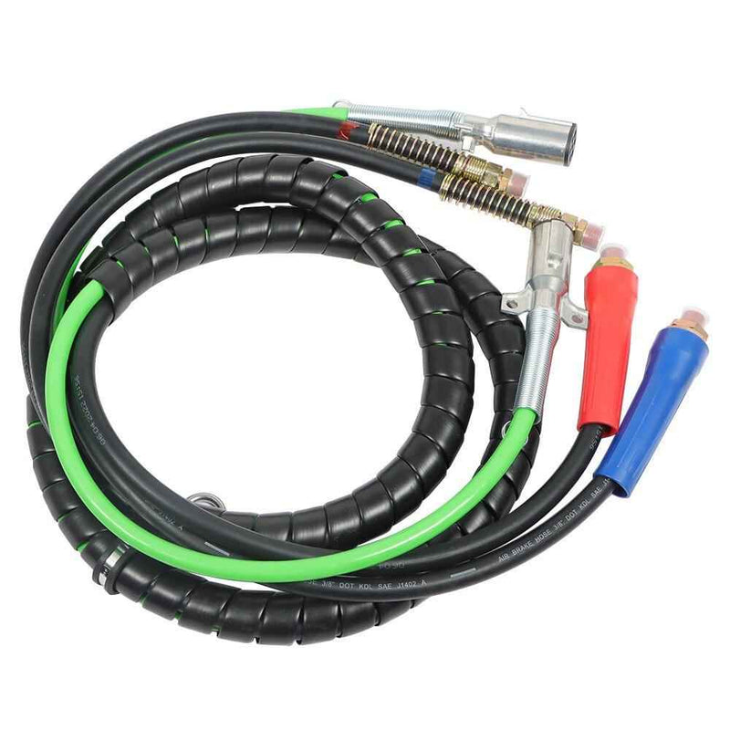 DURAFORCE 12FT 3-in-1 Wrap Power Air Line ABS Cord And Air Hoses For Semi Truck Tractor