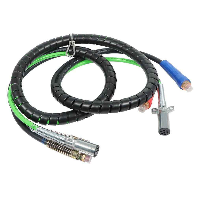 DURAFORCE 12FT 3-in-1 Wrap Power Air Line ABS Cord And Air Hoses For Semi Truck Tractor