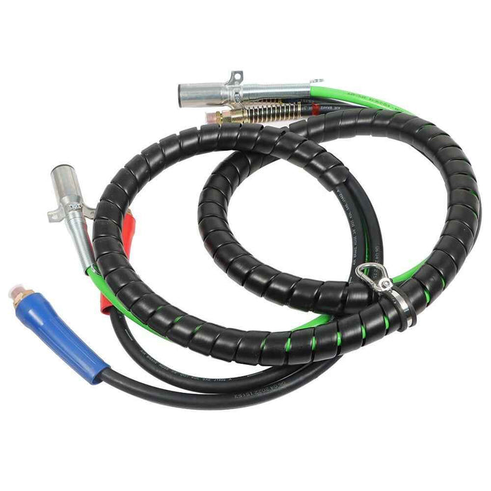 DURAFORCE 12FT 3-in-1 Wrap Power Air Line ABS Cord And Air Hoses For Semi Truck Tractor
