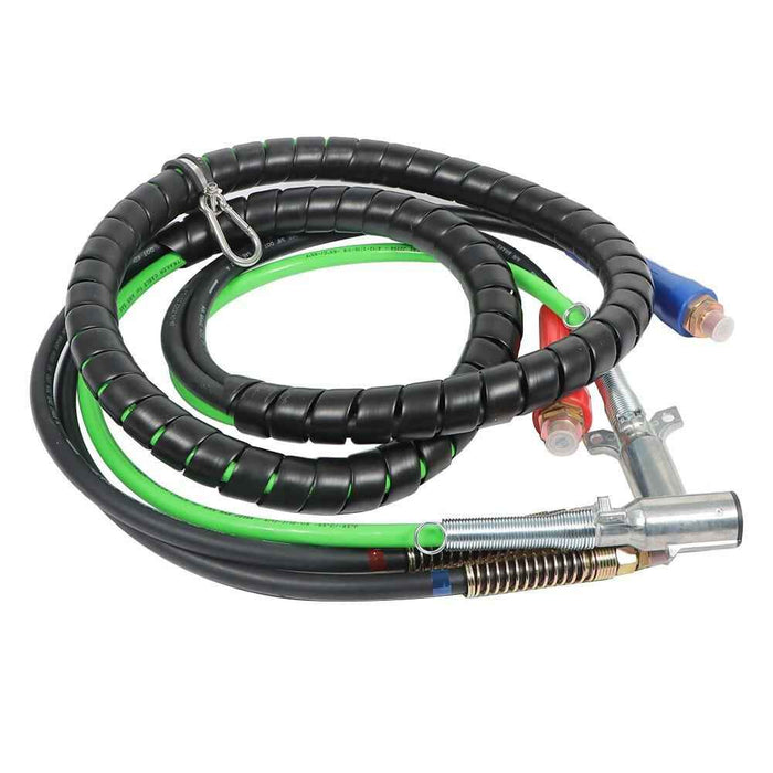 DURAFORCE 12FT 3-in-1 Wrap Power Air Line ABS Cord And Air Hoses For Semi Truck Tractor