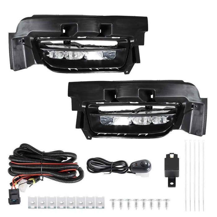 DURAFORCE Pair of Fog Lights LED Lamps w/Switch+Wiring Kits For 2015-2020 Dodge Charger