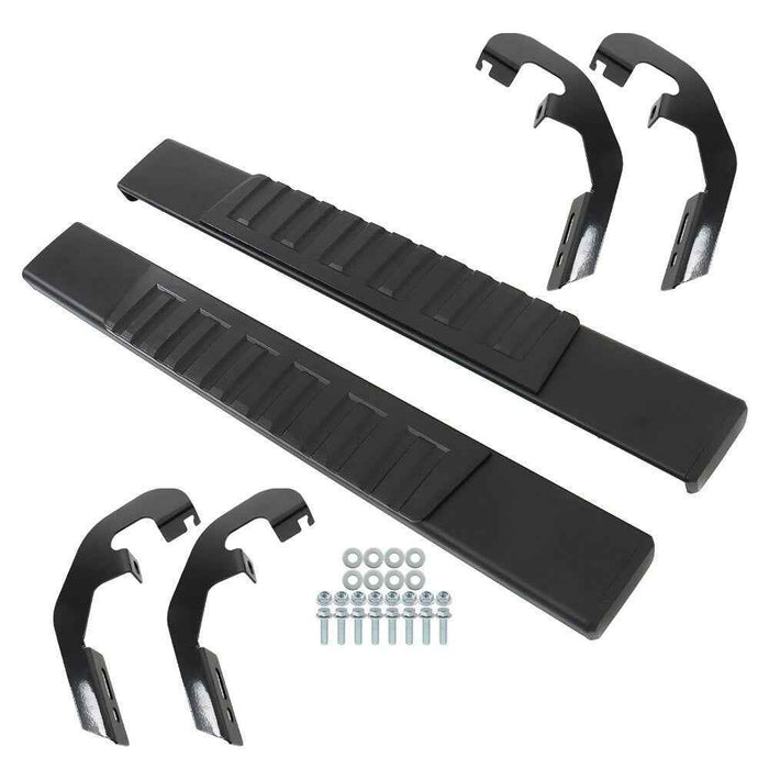 DURAFORCE Black Power Coating Running Board For 19-24 Silverado/Sierra Truck Side Step 6"