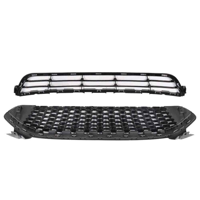 DURAFORCE Mesh Style ABS Plastic For 2013-2016 Ford Fusion Front Bumper Upper+Lower Grille