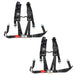 DURAFORCE Black Seat Belt Harness Pair Of 4 Point 2" Padded For 2013 Polaris RZR S 800 EFI