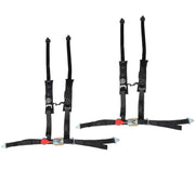 DURAFORCE Black Seat Belt Harness Pair Of 4 Point 2" Padded For 2013 Polaris RZR S 800 EFI