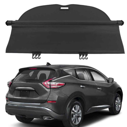 DURAFORCE Rear Trunk Cargo Cover Shade Area For 2015-2018 Nissan Murano Retractable Black