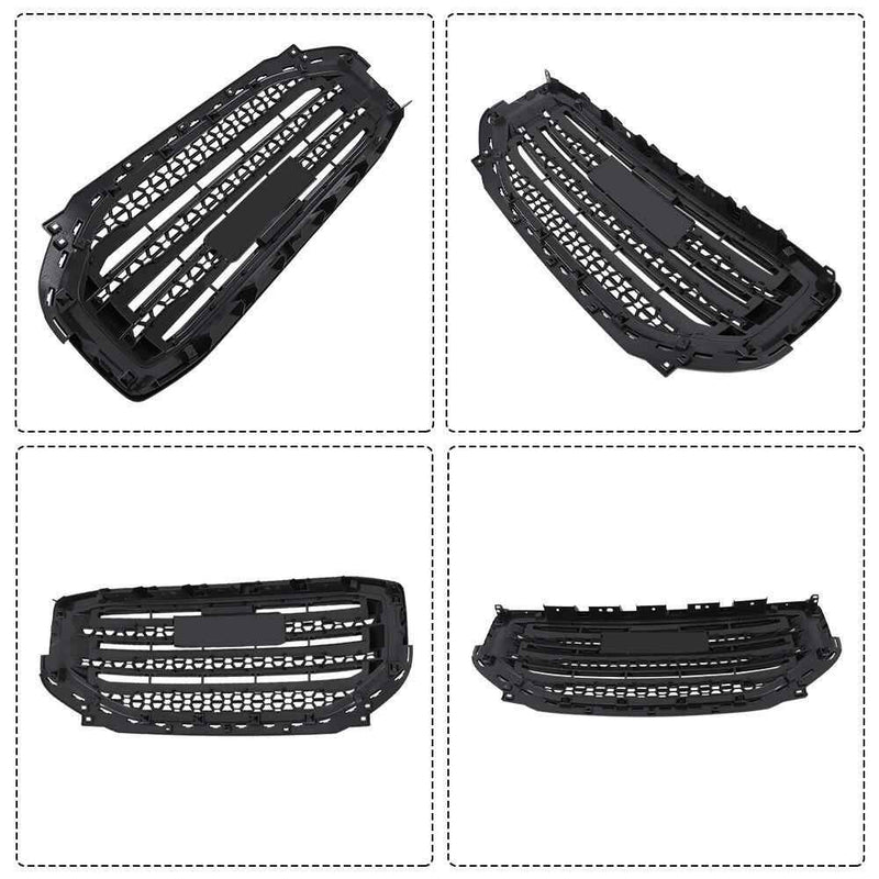DURAFORCE Front Bumper Grille For 2017-2019 GMC Acadia SLE SL Gloss Black Grill Plastic