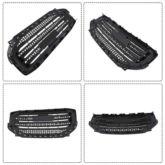 DURAFORCE Front Bumper Grille For 2017-2019 GMC Acadia SLE SL Gloss Black Grill Plastic