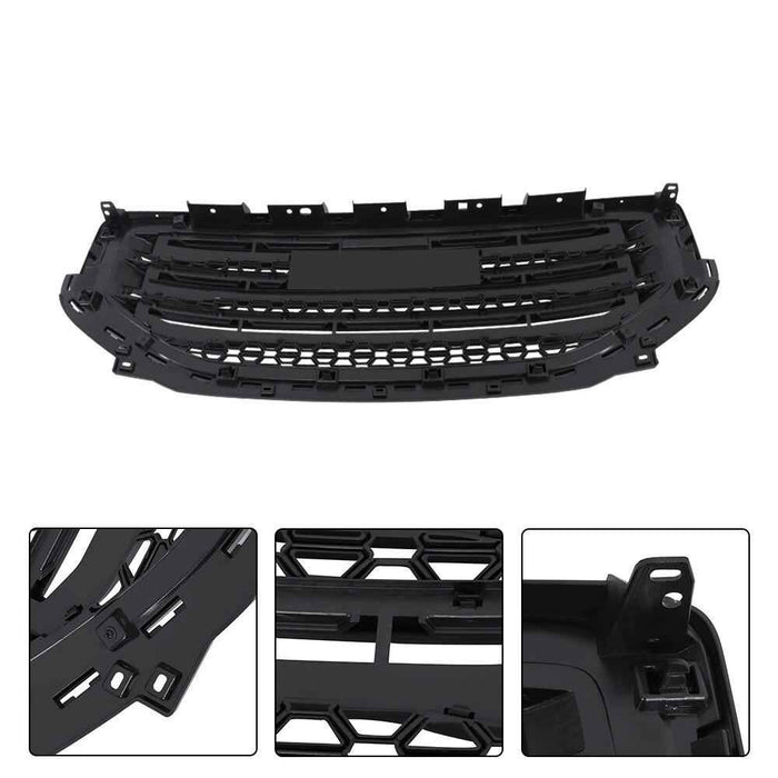 DURAFORCE Front Bumper Grille For 2017-2019 GMC Acadia SLE SL Gloss Black Grill Plastic