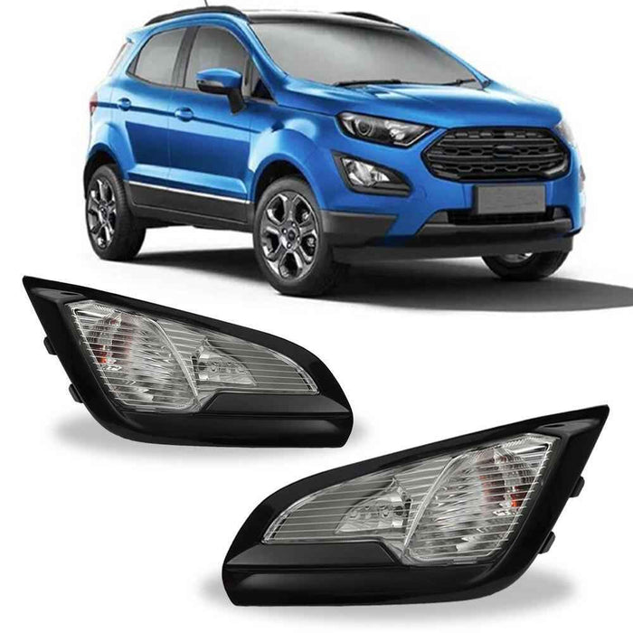 DURAFORCE For 2018-2022 Ford EcoSport Pair of Front Fog Lights Lamps w/Cover Bezel kits