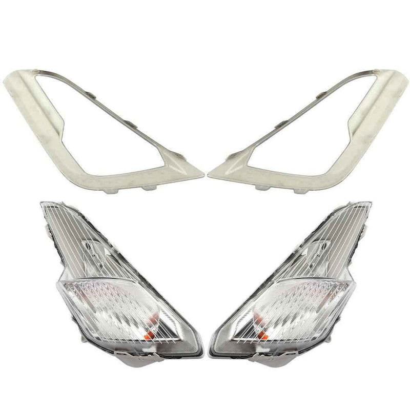 DURAFORCE For 2018-2022 Ford EcoSport Pair of Front Fog Lights Lamps w/Cover Bezel kits