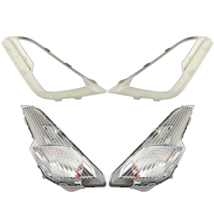 DURAFORCE For 2018-2022 Ford EcoSport Pair of Front Fog Lights Lamps w/Cover Bezel kits