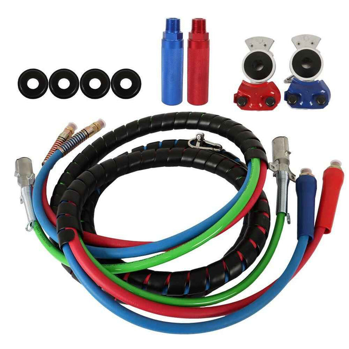 DURAFORCE Air Line Hose For Semi Truck Tractor Trailer 15FT 3-in-1 Wrap w/Accessories
