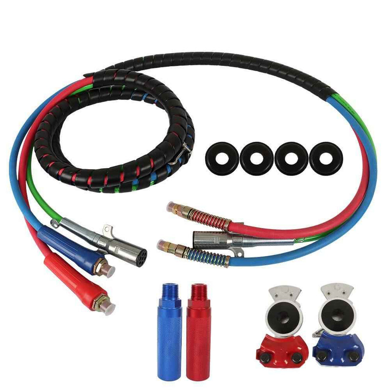DURAFORCE Air Line Hose For Semi Truck Tractor Trailer 15FT 3-in-1 Wrap w/Accessories
