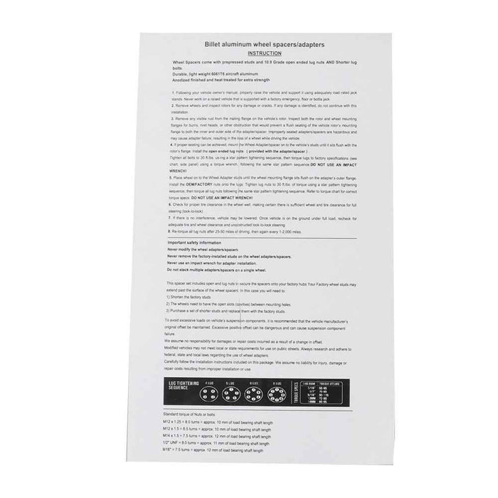 DURAFORCE 4pcs 2" 4x4 Wheel Spacers Adapters 1/2"x20 Studs For EZ GO Club Car Golf Cart