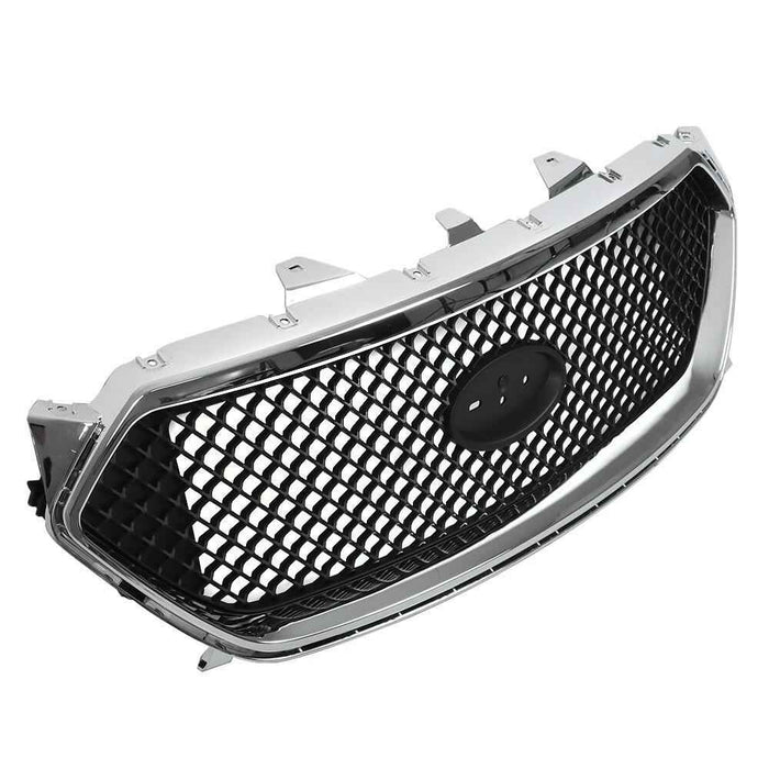 DURAFORCE Front Upper Grille Grill For 2013-2018 Ford Taurus SHO Matte Black Mesh Style