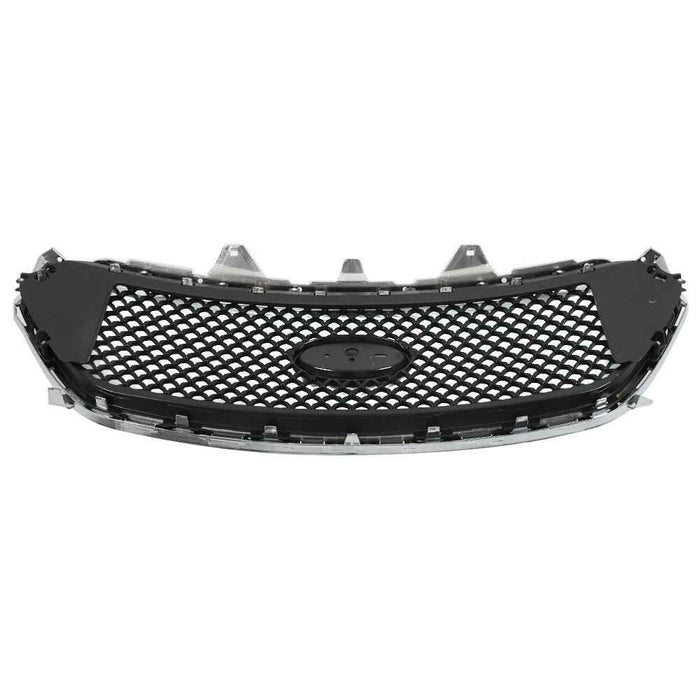 DURAFORCE Front Upper Grille Grill For 2013-2018 Ford Taurus SHO Matte Black Mesh Style