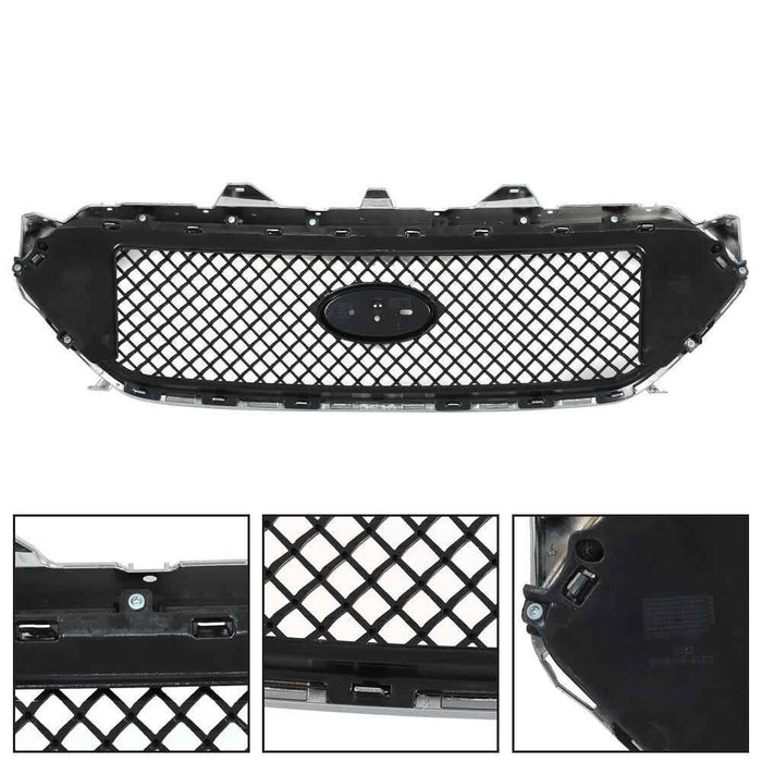 DURAFORCE Front Upper Grille Grill For 2013-2018 Ford Taurus SHO Matte Black Mesh Style