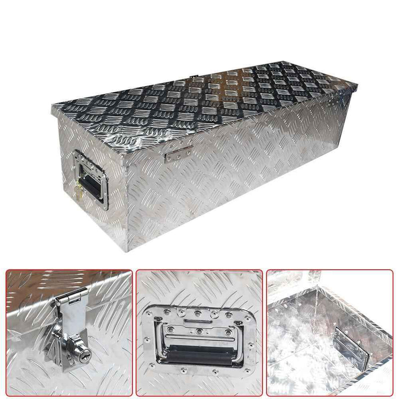 DURAFORCE 39 x 13 x 10 Inch Aluminum Tool Box For Camper Pickup Truck Trailer Trunk