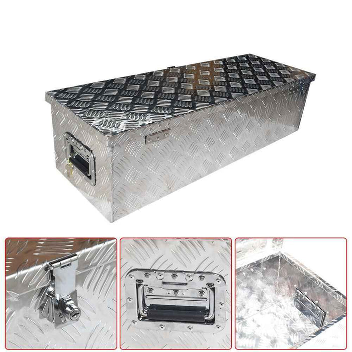 DURAFORCE 39 x 13 x 10 Inch Aluminum Tool Box For Camper Pickup Truck Trailer Trunk