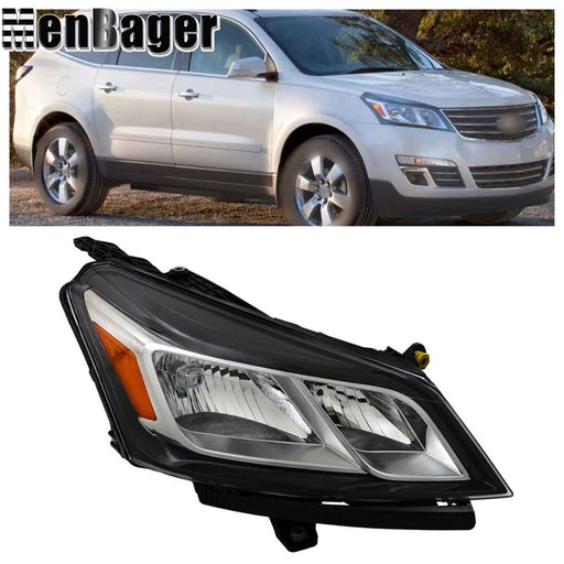 DURAFORCE Headlight W/O Bulb For Chevy Traverse 2013 14 15 16 17 Right Side Chrome Halogen