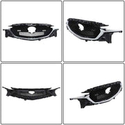 DURAFORCE Front Grille Black Fit For 2017-2021 Mazda CX5 CX-5 W/Chrome Honeycomb Grill