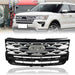 DURAFORCE Front Upper Bumper Grille Grill For 2018 19 Ford Explorer 2.3L/3.5L Black Chrome