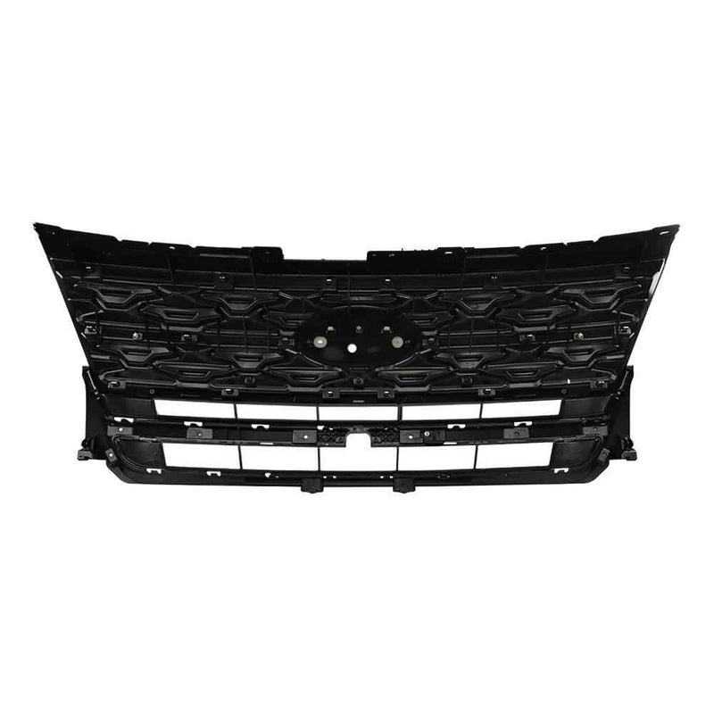 DURAFORCE Front Upper Bumper Grille Grill For 2018 19 Ford Explorer 2.3L/3.5L Black Chrome
