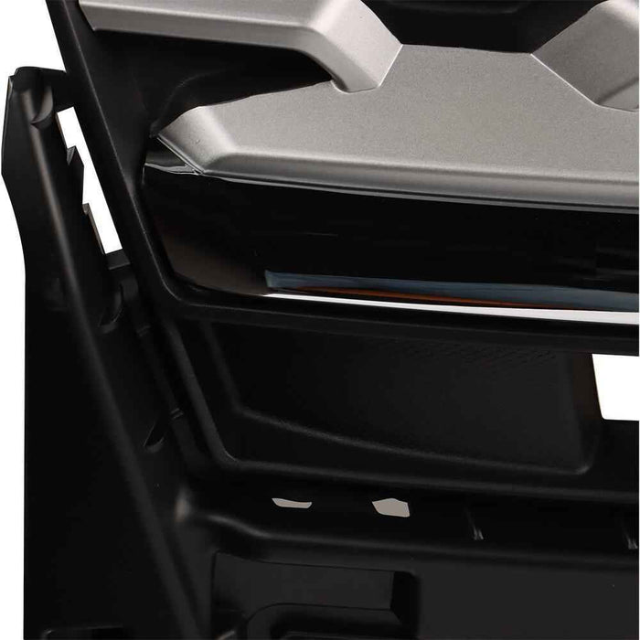 DURAFORCE Front Upper Bumper Grille Grill For 2018 19 Ford Explorer 2.3L/3.5L Black Chrome