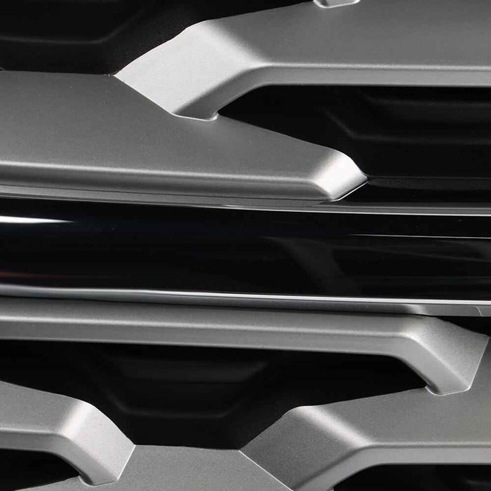 DURAFORCE Front Upper Bumper Grille Grill For 2018 19 Ford Explorer 2.3L/3.5L Black Chrome