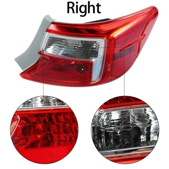 DURAFORCE Left&Right Side Rear Brake Tail Lights For 2012 2013 2014 Toyota Camry Halogen