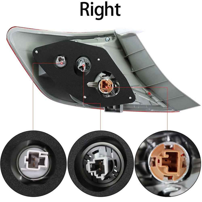 DURAFORCE Left&Right Side Rear Brake Tail Lights For 2012 2013 2014 Toyota Camry Halogen