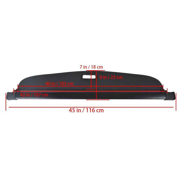DURAFORCE For 2016-2019 Toyota Prius Trunk Shade Luggage Cargo Cover Shield Security Black