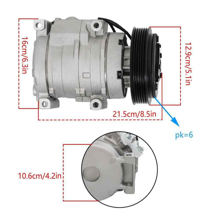 DURAFORCE A/C Compressor + Cltuch For Acura MDX Honda Pilot Odyssey Ridgeline CO 10736C