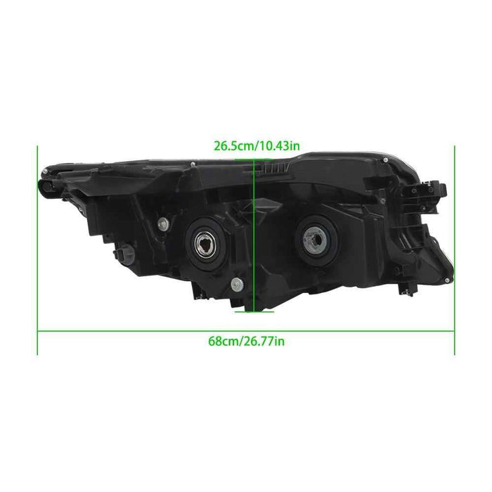 DURAFORCE Headlight LH Side For 2016-18 Honda Pilot LX/2017-2020 Ridgeline Halogen w/o DRL