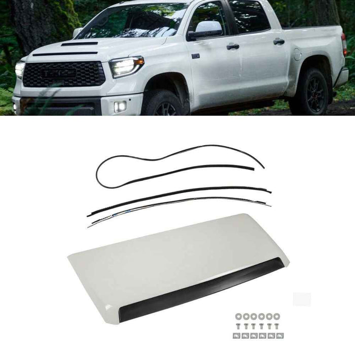 DURAFORCE White Crew Cab Front Hood Scoop Bulge Kit For Toyota Tundra SR5 2014-2020 2021