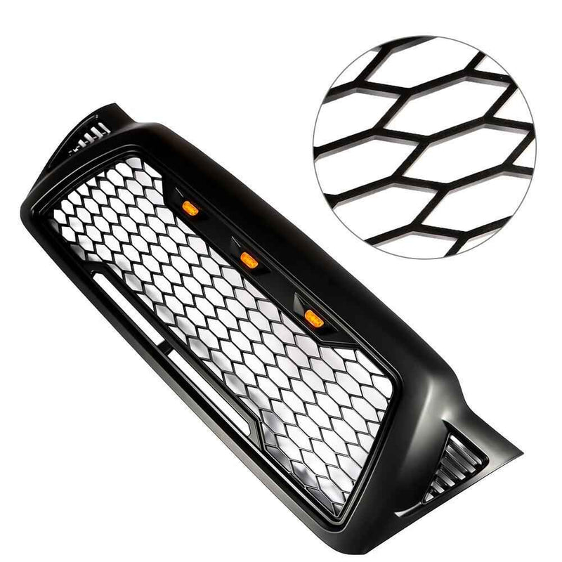 DURAFORCE Front Bumper Grille Matte Black Mesh For Toyota Tacoma 2005-2011 Grille W/3 LED