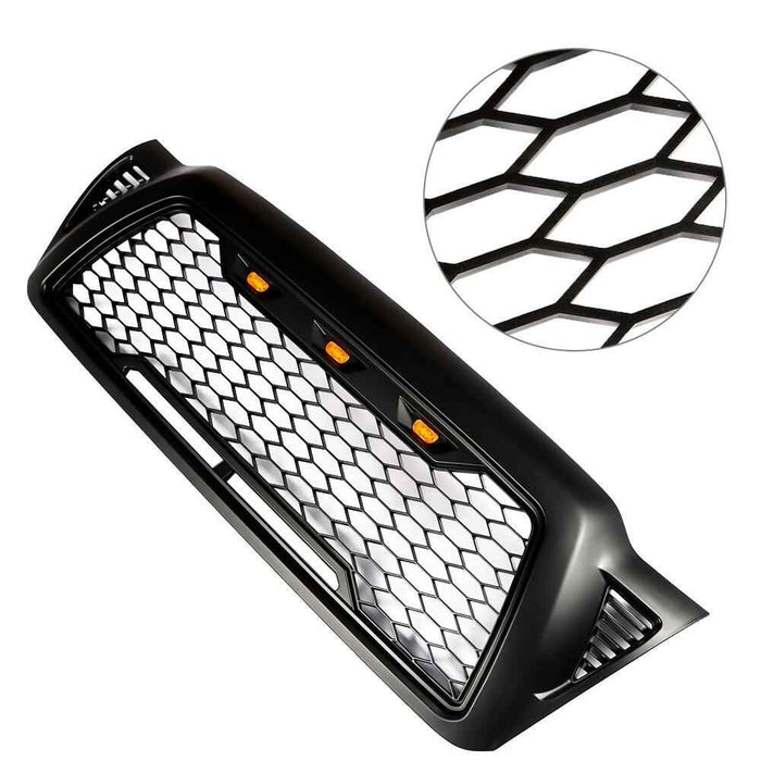 DURAFORCE Front Bumper Grille Matte Black Mesh For Toyota Tacoma 2005-2011 Grille W/3 LED