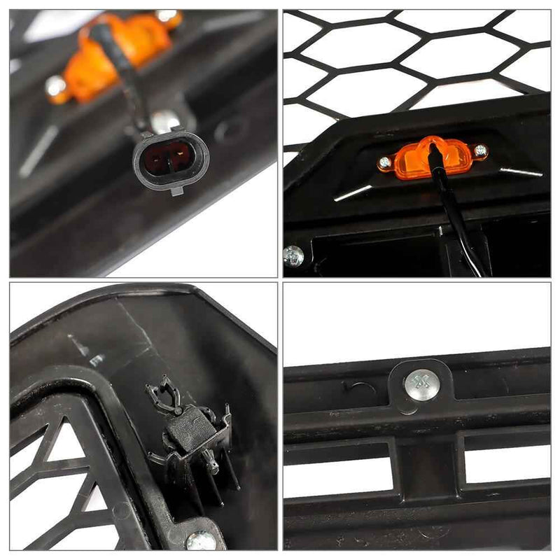 DURAFORCE Front Bumper Grille Matte Black Mesh For Toyota Tacoma 2005-2011 Grille W/3 LED