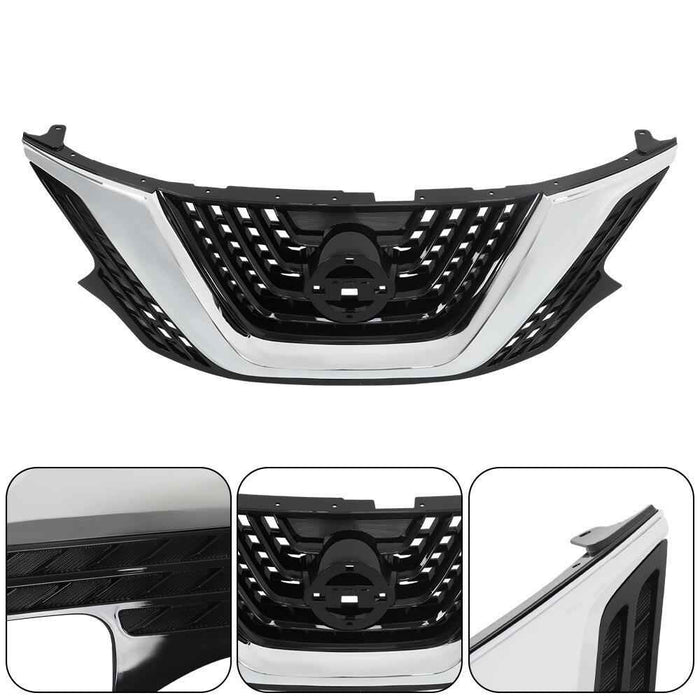 DURAFORCE For Nissan Murano 2015-2018 Front Bumper Grille Chrome Black Grill Plastic
