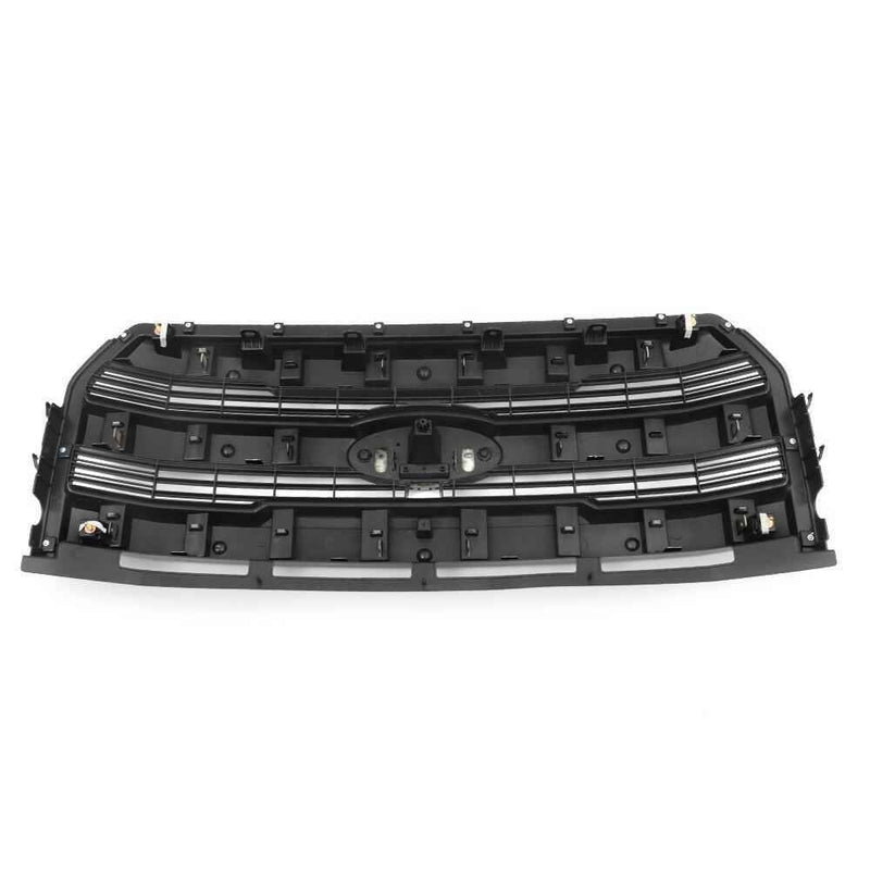 DURAFORCE Gloss Black Front Upper Grill W/Camera Holes Grille For 2015 16 2017 Ford F150