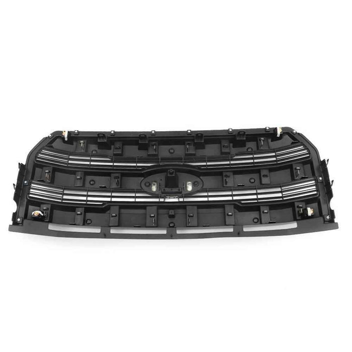 DURAFORCE Gloss Black Front Upper Grill W/Camera Holes Grille For 2015 16 2017 Ford F150